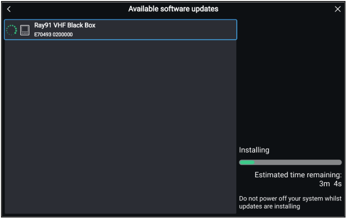 P&aring;g&aring;ende uppdatering och status