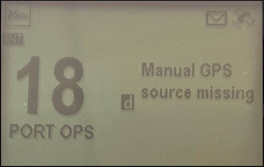 Raymarine VHF GPS-felmeddelande