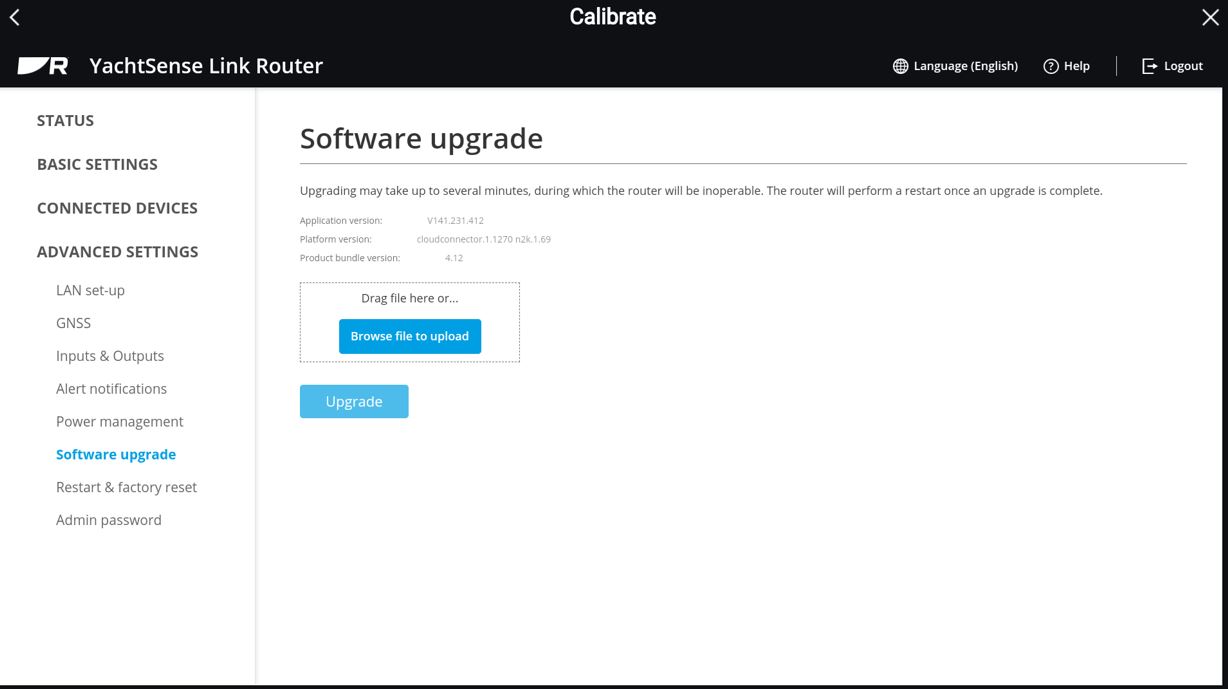 Software-Upgrade Menü