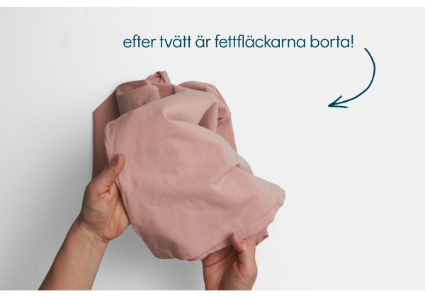 hur man f&aring;r bort fettfl&auml;ckar fr&aring;n kl&auml;der - f&ouml;re och efter