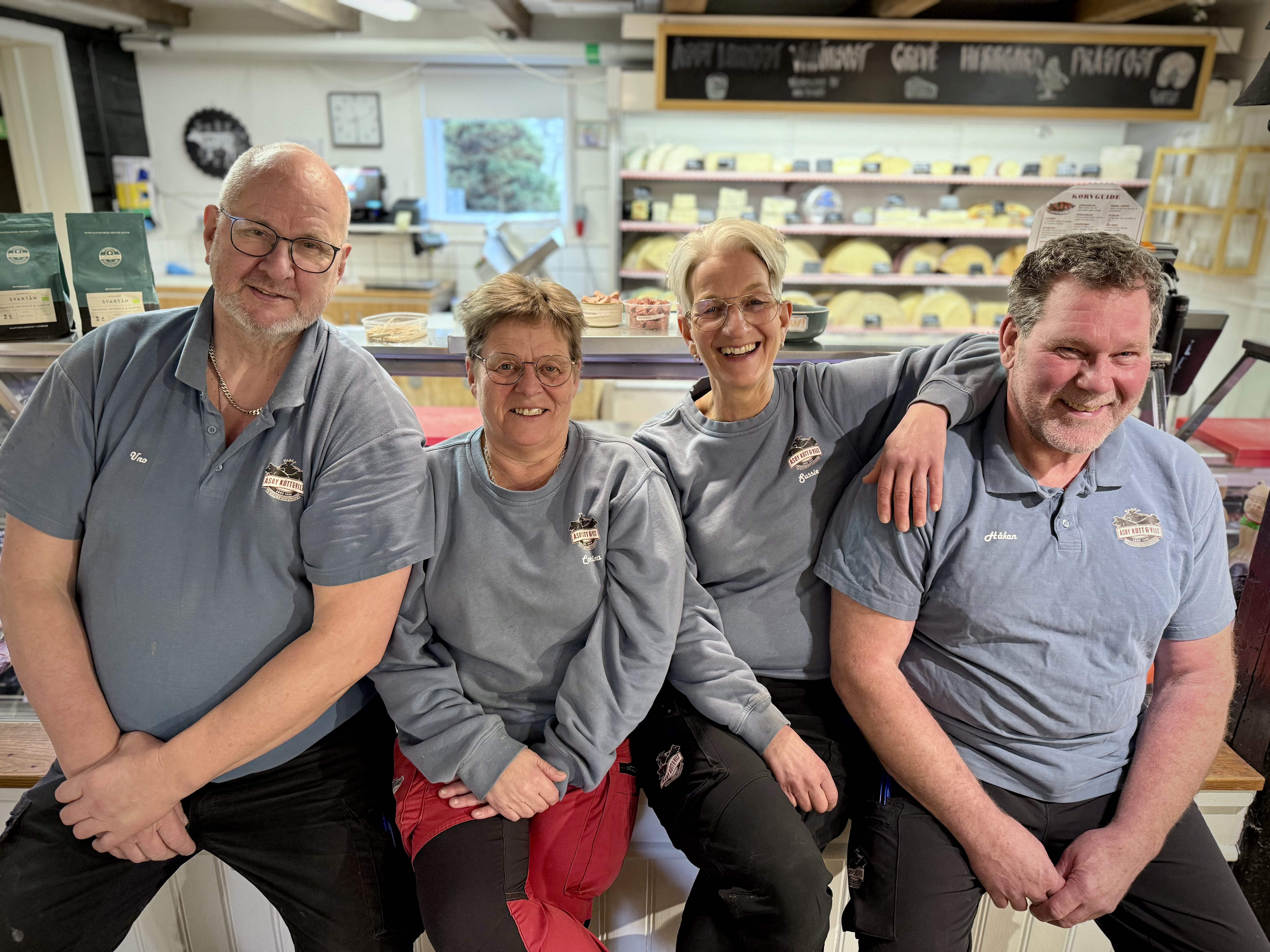 Uno, Carina, Sussi & Håkan. Ägare av Åsby Kött & Vilt