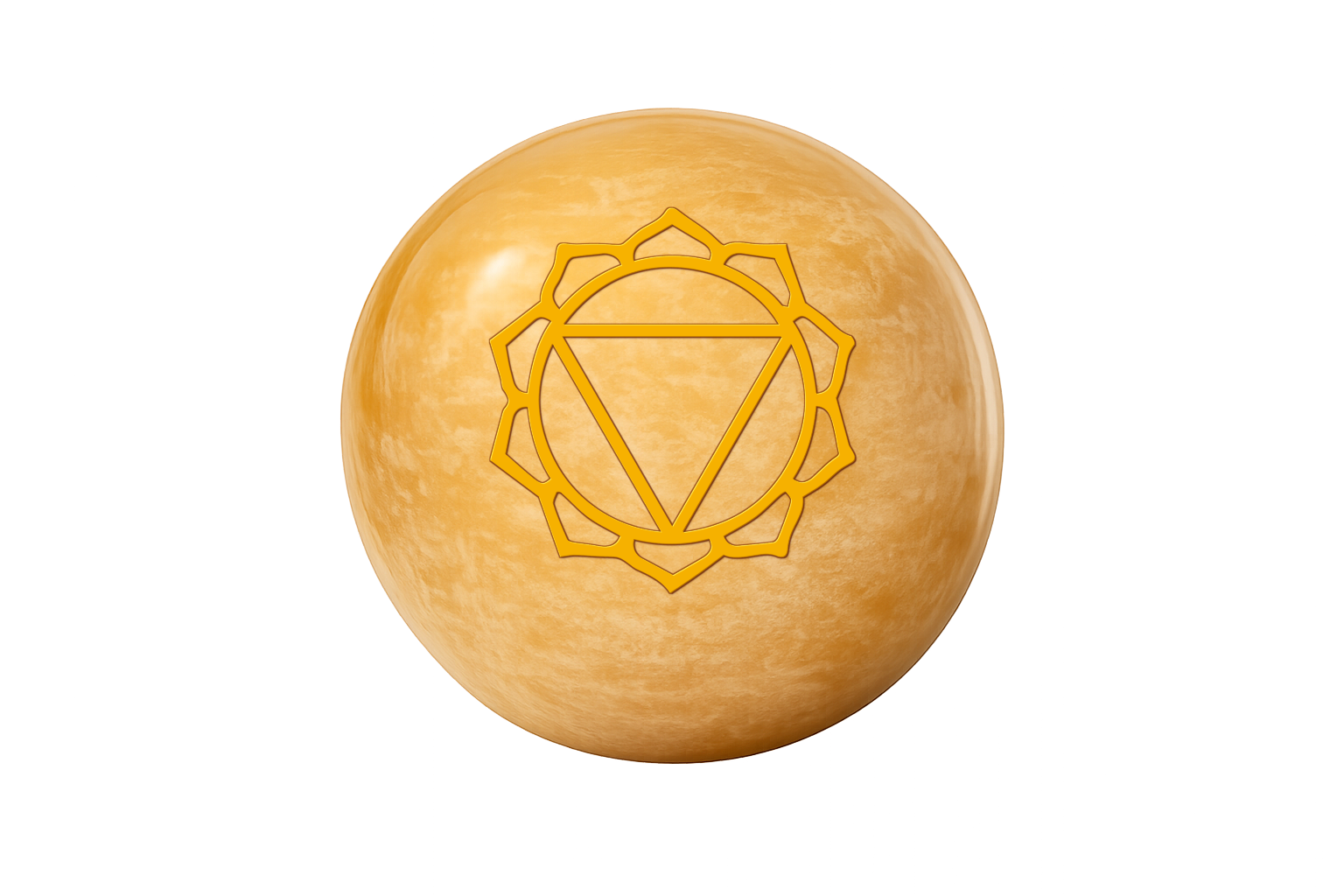 Solarplexuschakra Manipura med tio lotusblad och nedåtvänd triangel