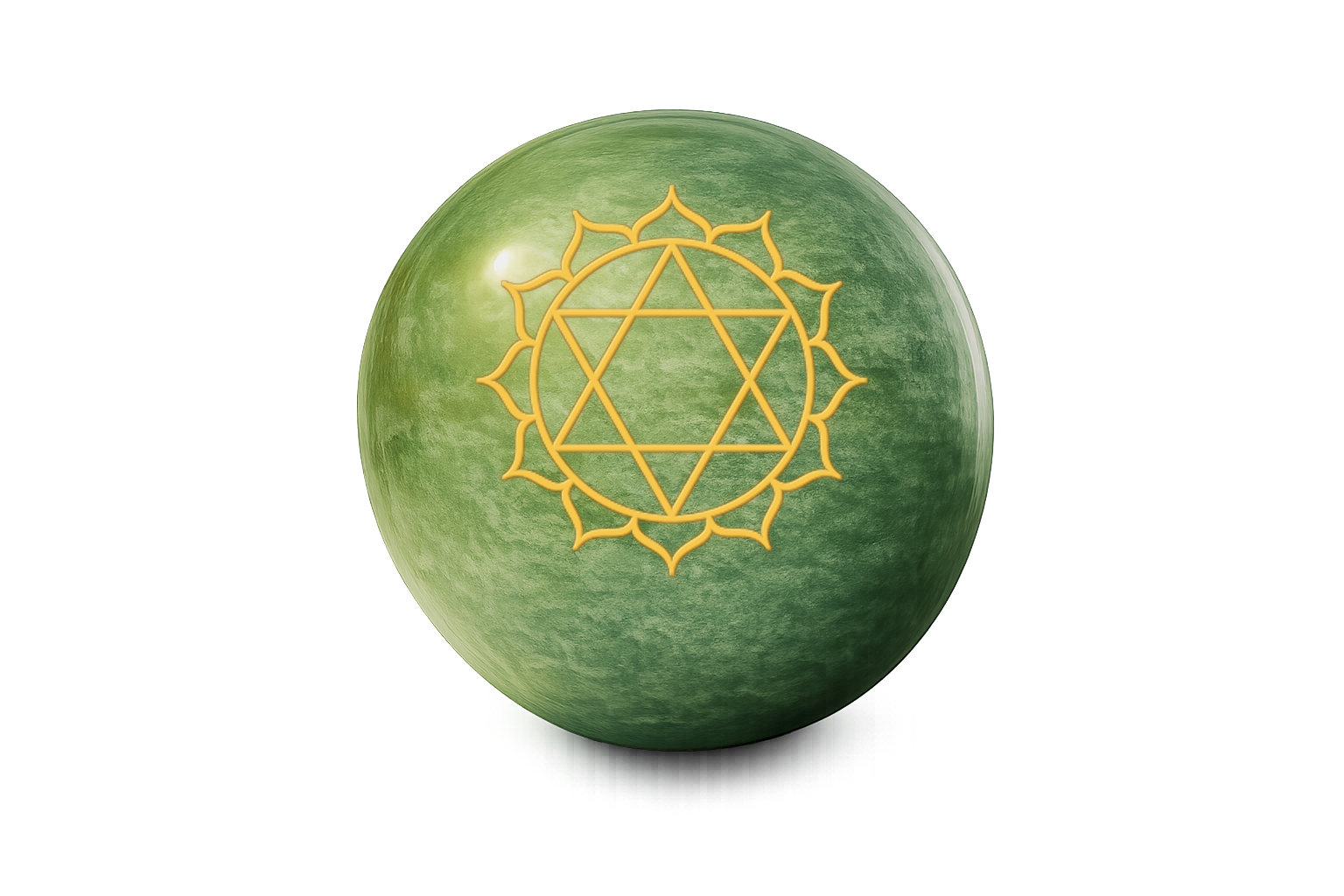 Hjärtchakra Anahata med tolv lotusblad och sexuddig stjärna