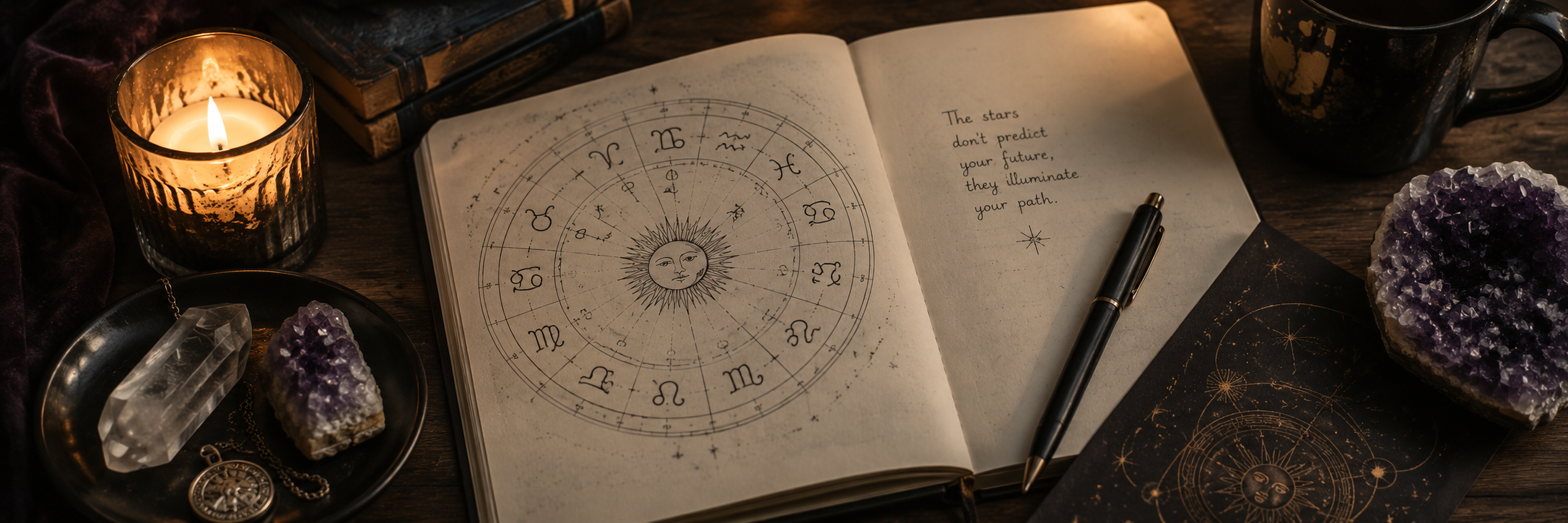 Romantisk astrologi med stj&auml;rntecken, relationer och kristaller