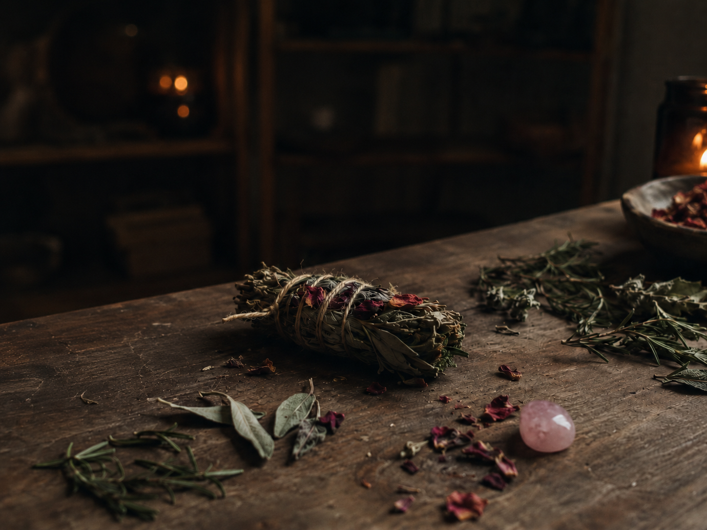 R&ouml;kelse DIY med &ouml;rter Palo Santo Vit Salvia och naturligt sn&ouml;re