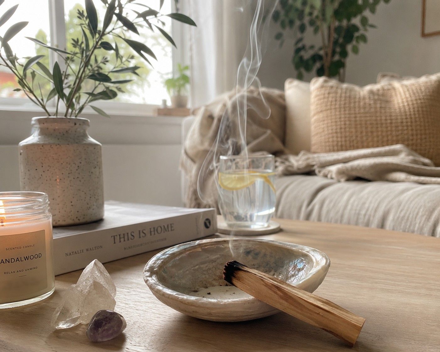 Palo Santo i hemmet p&aring; ett eldfast fat