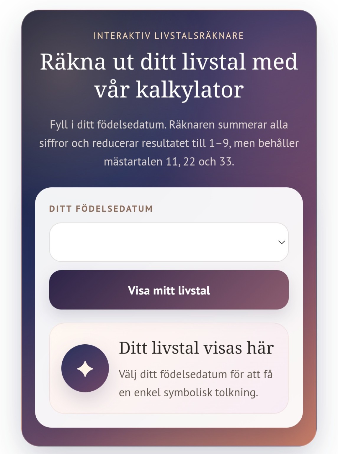 KristallerStenars livstalsr&auml;knare p&aring; startsidan