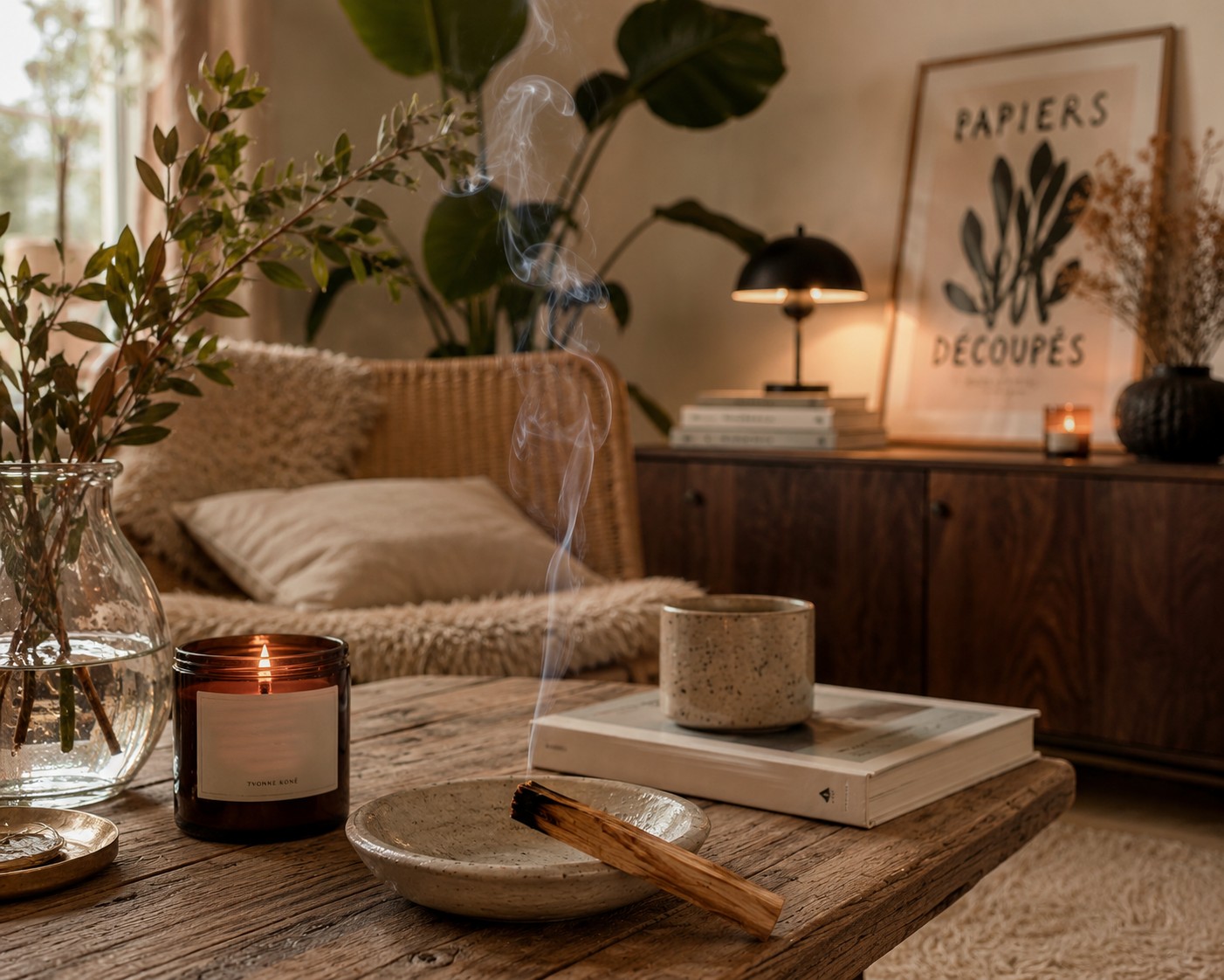 Palo Santo i en varm och lugn hemmilj&ouml;