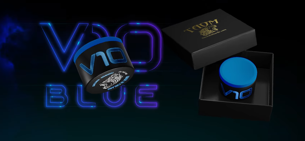 Gesso Da Biliardo Professionale Taom V10 – Blu, Con Custodia In Microfibra, Massima Presa E Zero Residui