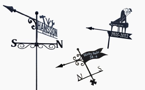 Vindflöjel med personlig prägel.