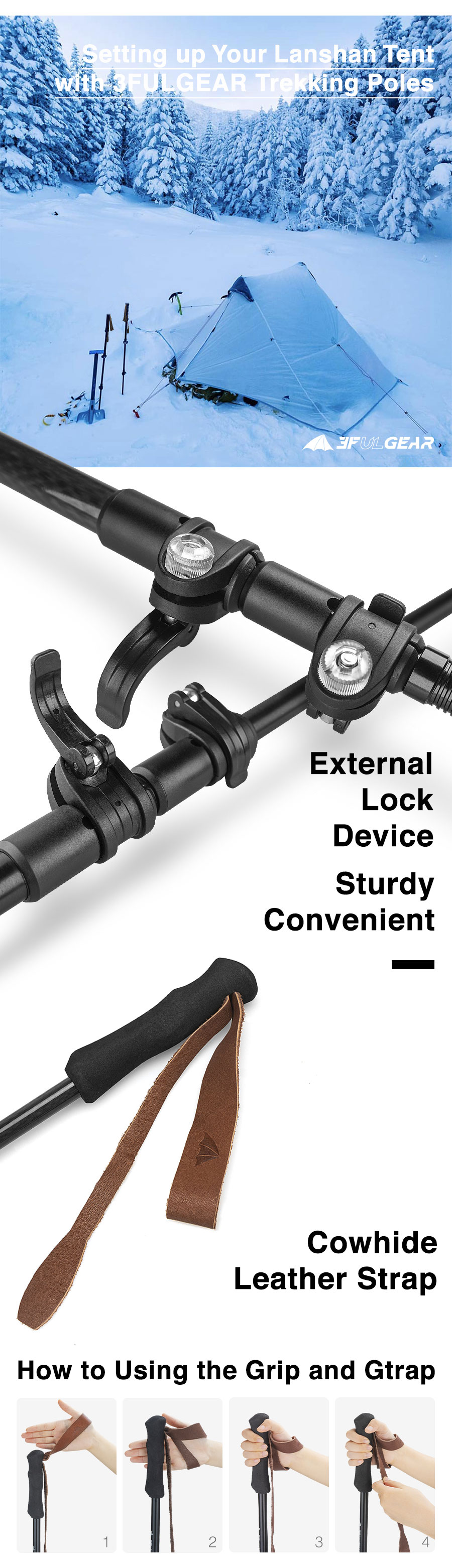 nomali, kolfiber trekking poles, vandringsstavar, 3f ul gear