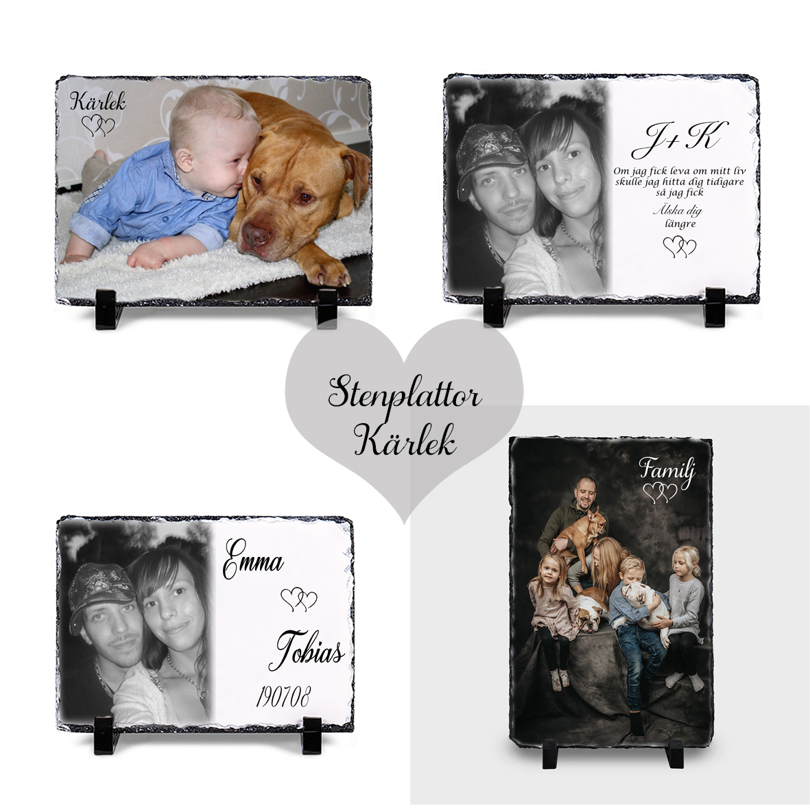 Stenplattor med motiv - personliga och unika detaljer från Love hearts design till hem och trädgård.