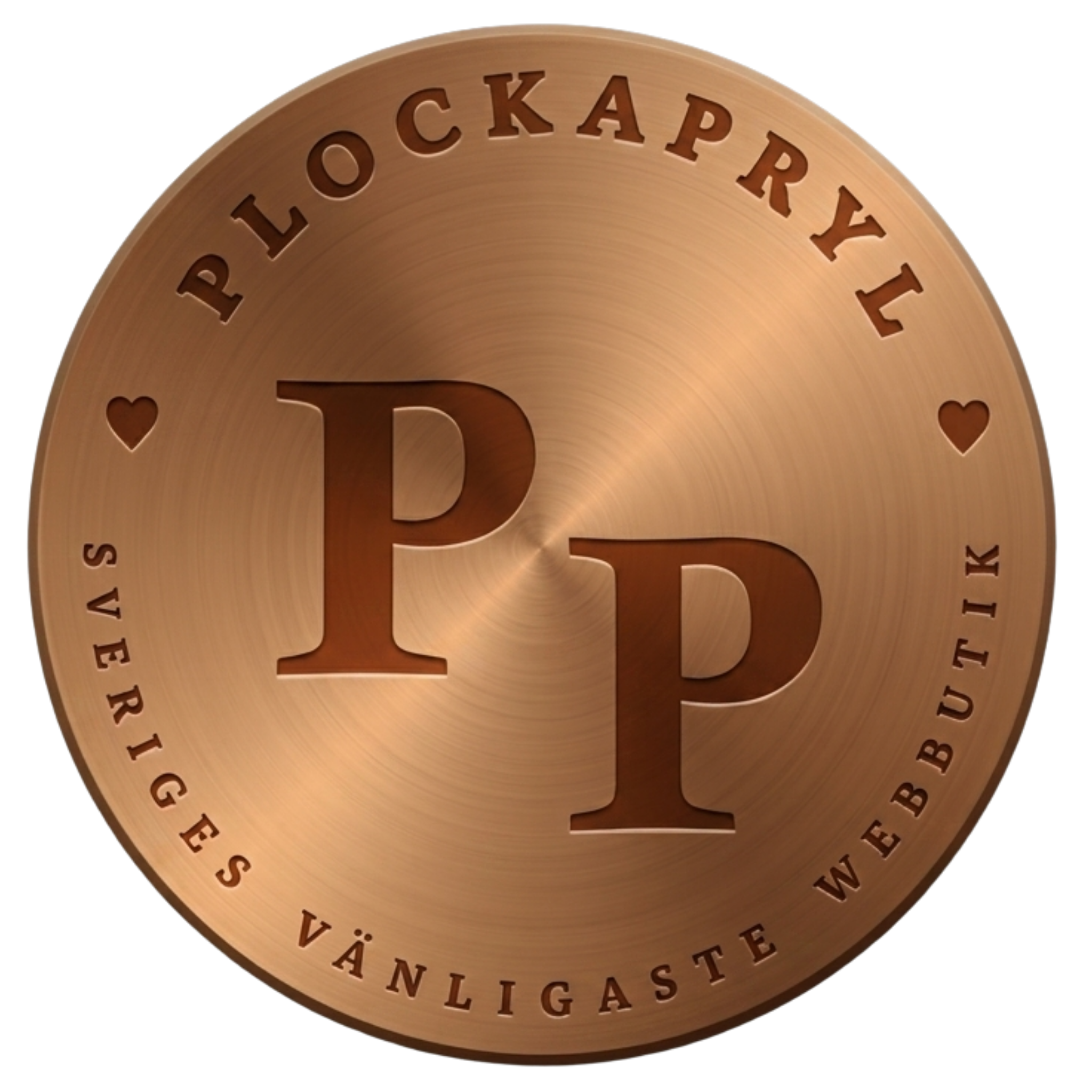 Plockapryl logotype i snygg bronsfärg
