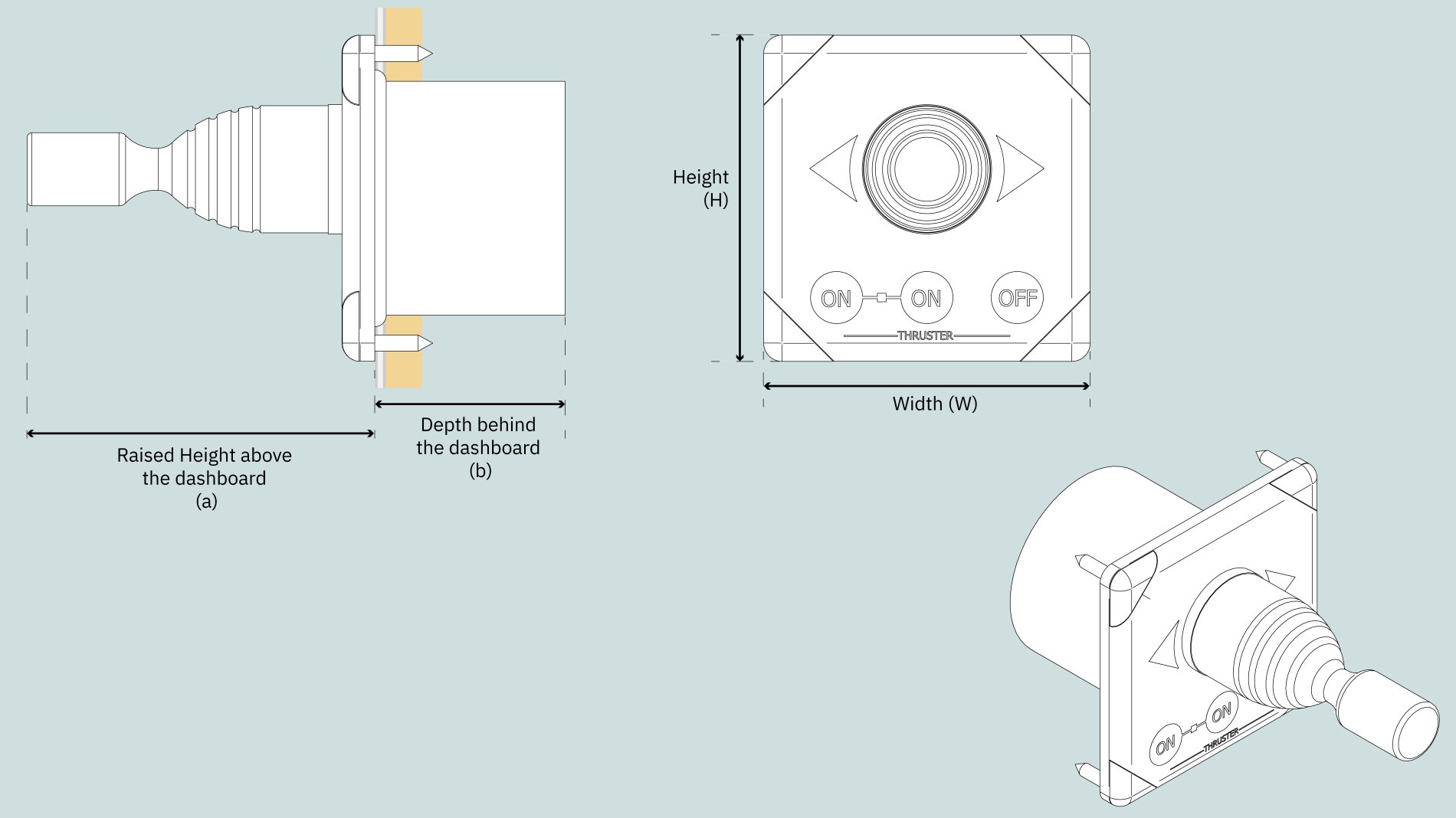 Sleipner Joystickpanel, Grå control panel 2 01