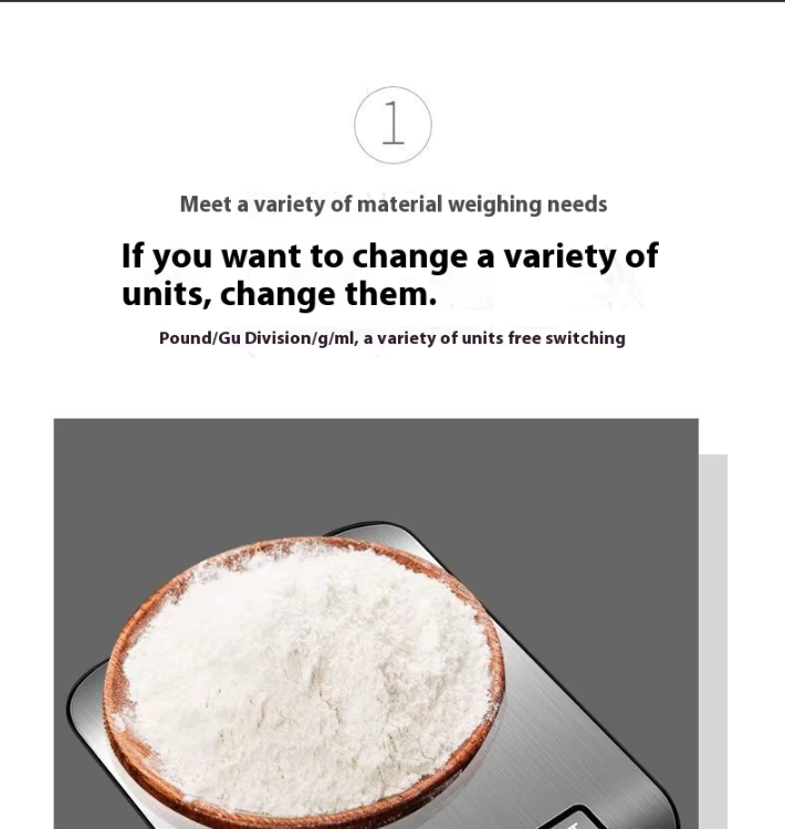 Digital köksvåg 5 kg i silver