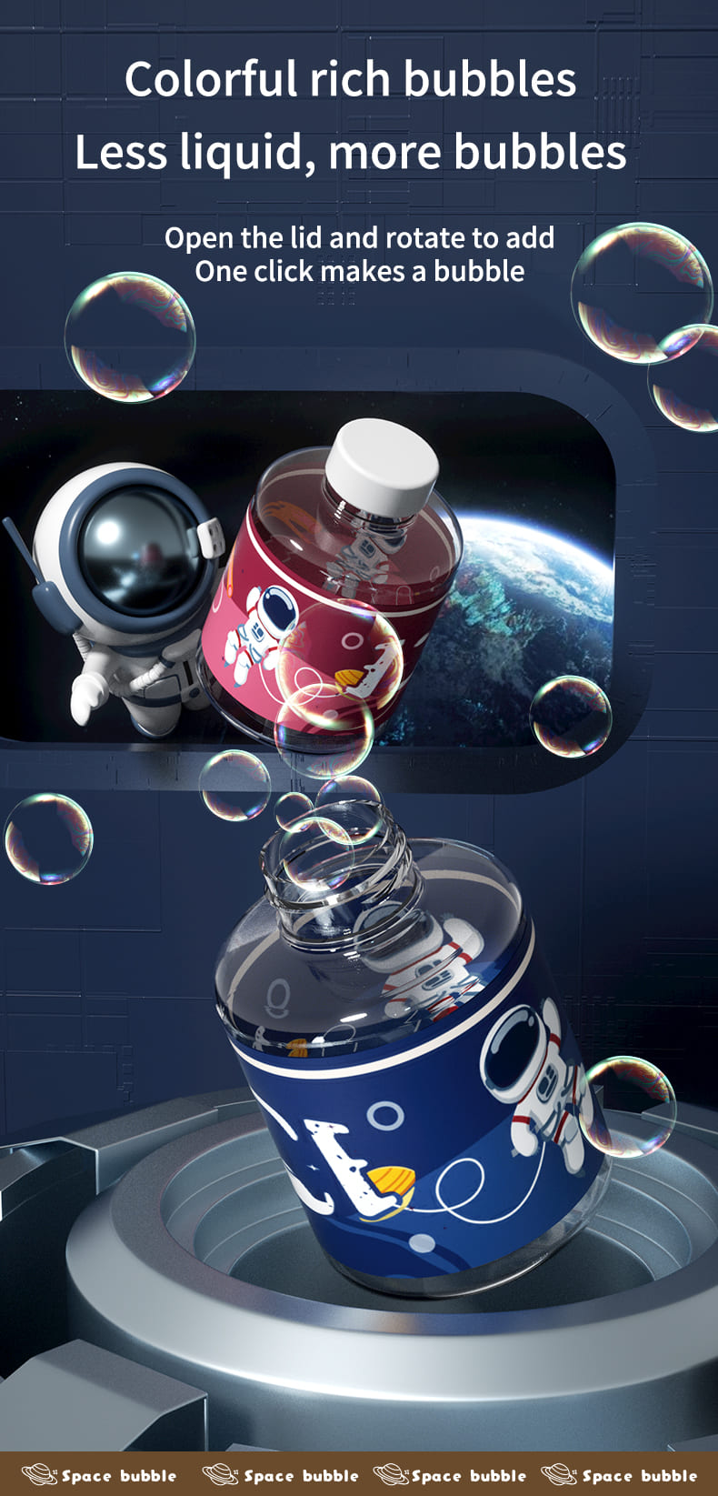 Astronaut bubbelmaskin för barn