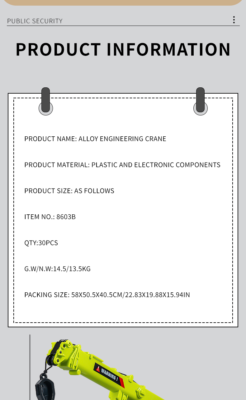 information Metall Bärgningsbil Modell