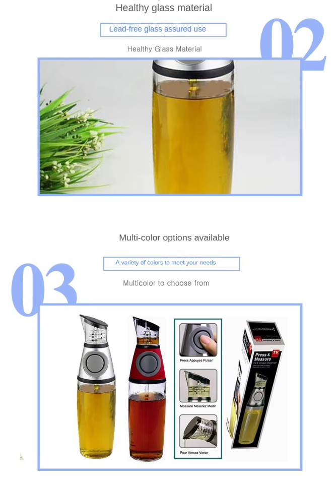 Läckagesäker Oljedoserare 500 ml i Glas med Pump