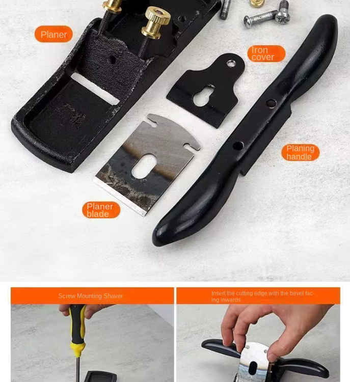 Justerbar handhyvel i stål för träarbete och snickeri