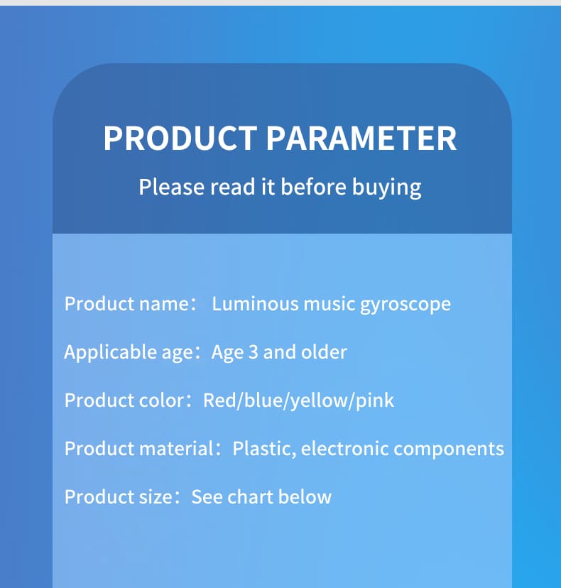 storlek Ljusande snurrleksak med musik – sensorisk LED-leksak för barn