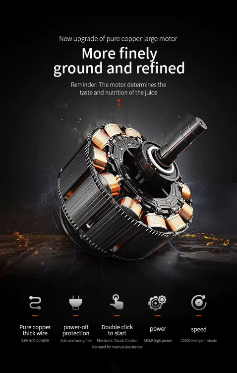 Närbild på rostfria blad i bärbar fruktmixer