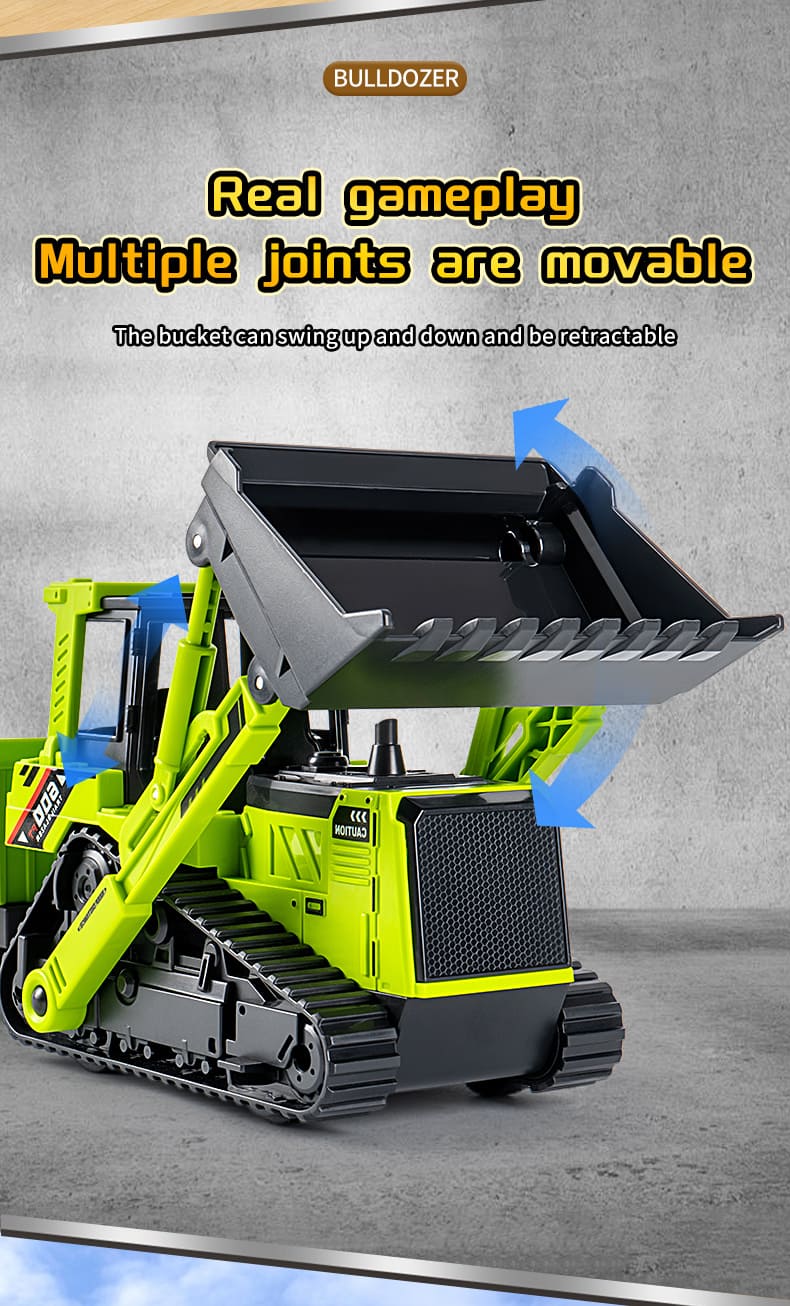 Leksaksbulldozer och lastbil byggfordon för barn