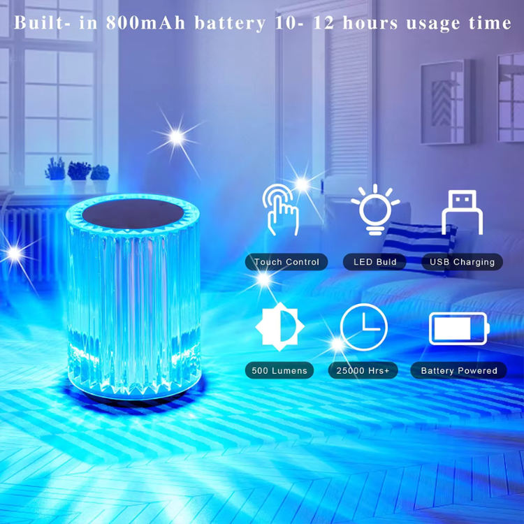 Kristall LED Bordslampa RGB