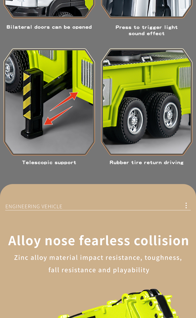 Zinklegering, hög hållfasthet- Diecast Räddningslastbil Barn