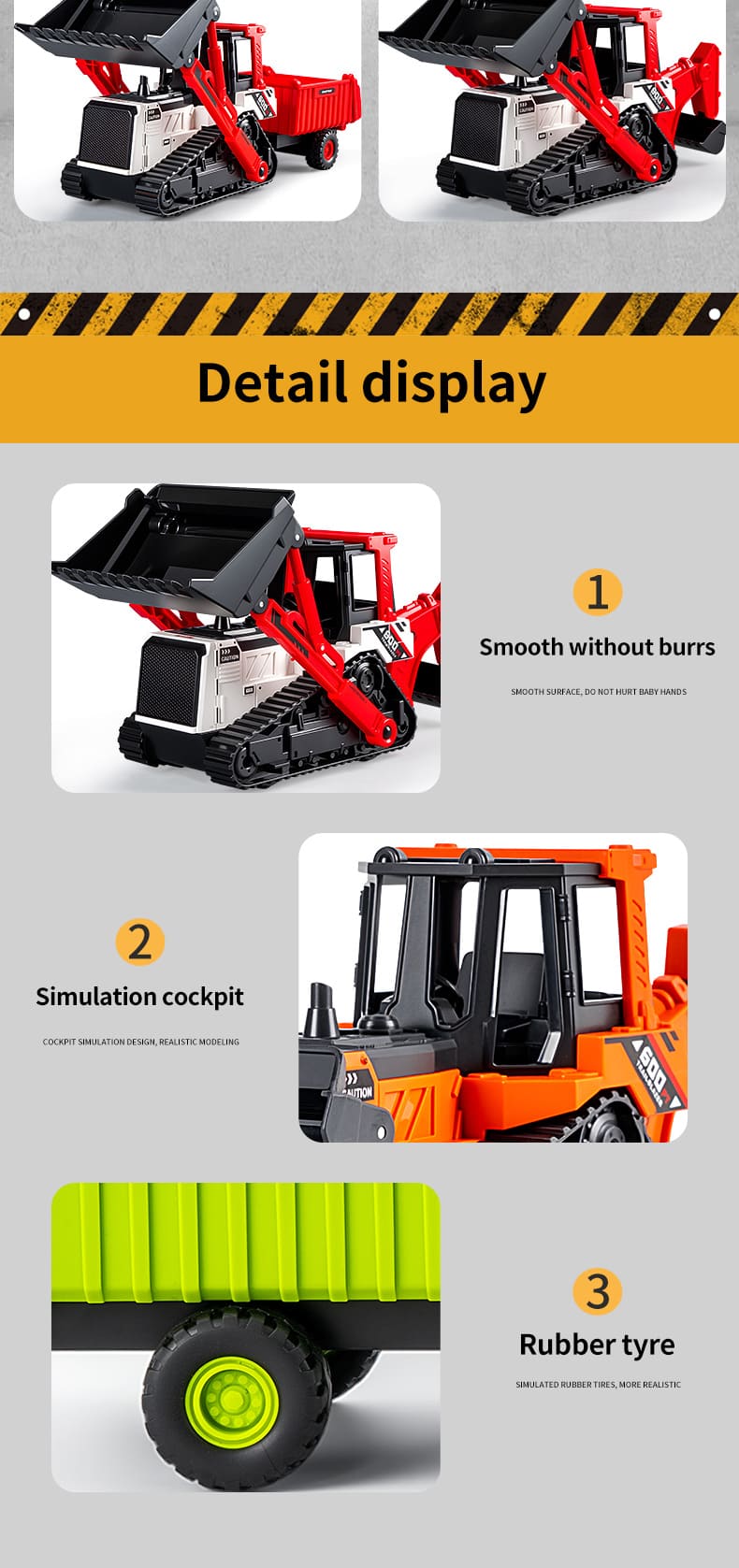 Leksaksbulldozer och lastbil 2-i-1 byggfordon | Barnleksak