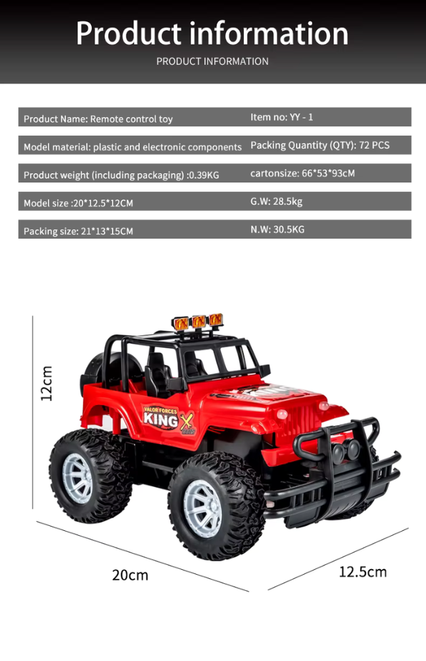 WiFi-styrd RC robotbil och terränggående monstertruck för barn