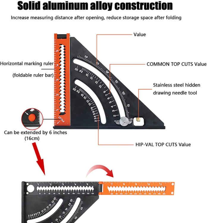 hopfällbart mätverktyg