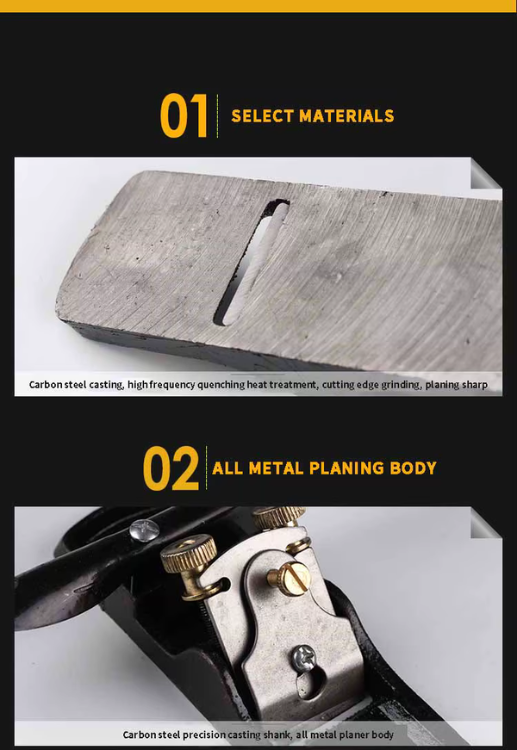 Stor handdriven trähyvel för snickare och DIY-projekt