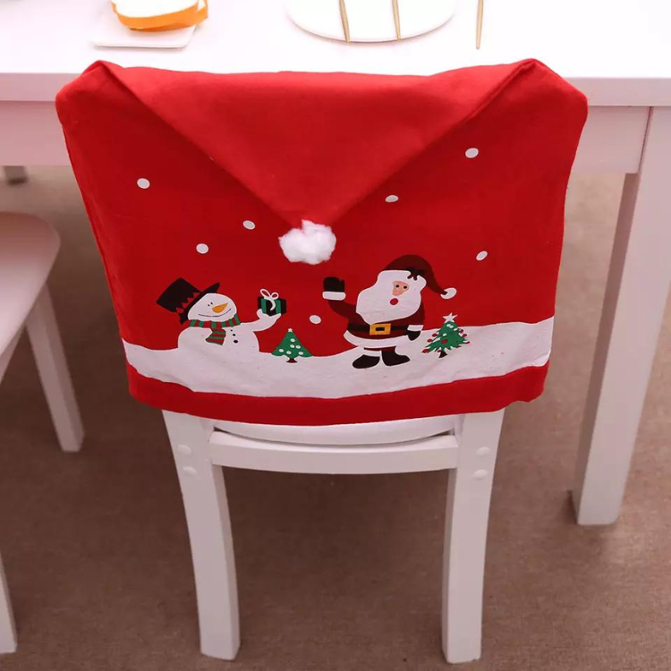 4 Christmas chair covers, Santa Claus hat chair covers