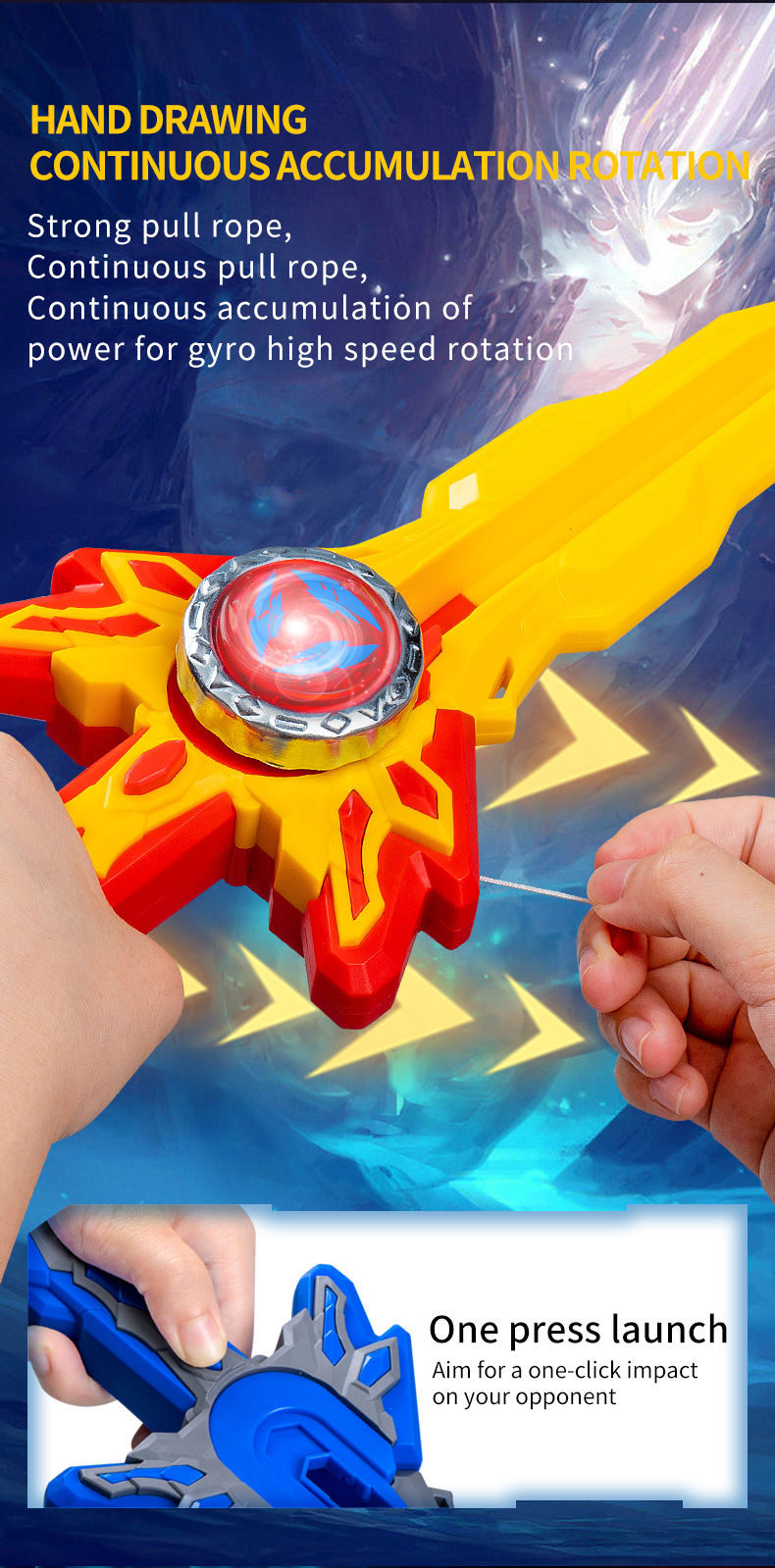 Ljussatt Strids-Gyro med Ljud och Svärdslansering