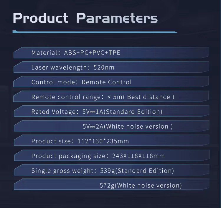 Produktspecifikationer-Mecha Knight Galaxy Projector som lyser upp taket med nebulosa och gröna stjärnor