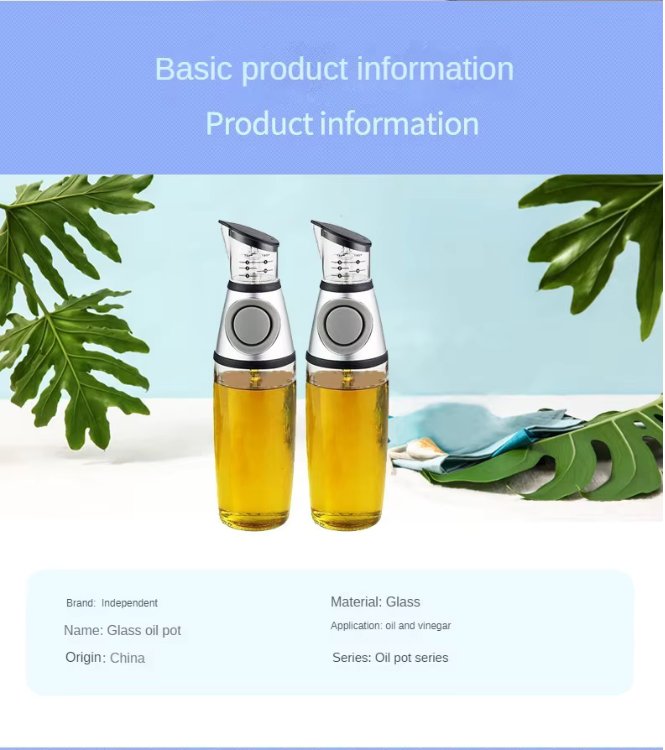 Läckagesäker Oljedoserare 500 ml i Glas med Pump