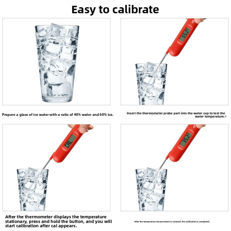 Digital kökstermometer med hopfällbar stålsticka