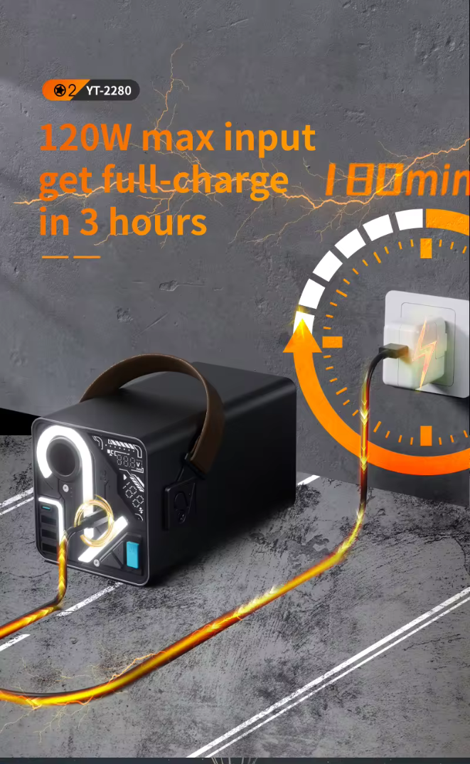 Powerbank 80000 mAh - 300W med snabbladdning för telefon & laptop