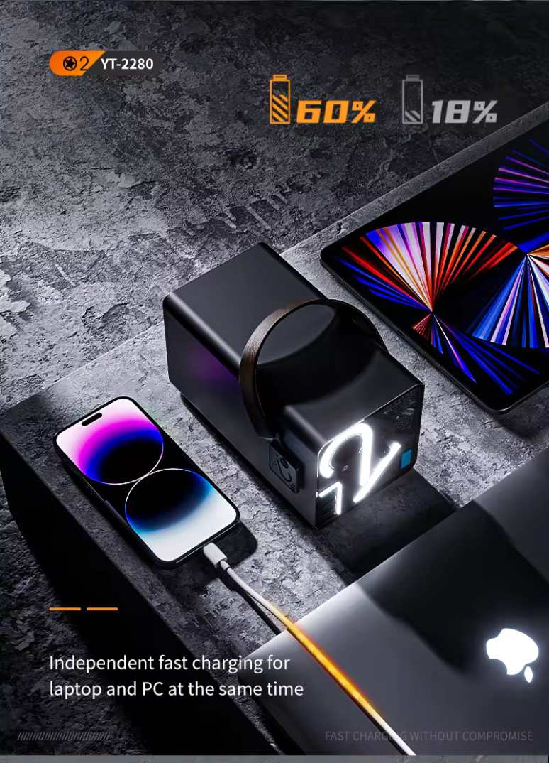 Powerbank 80000 mAh - 300W med snabbladdning för telefon & laptop