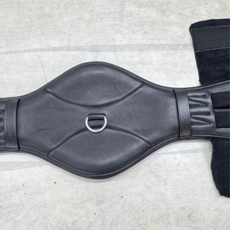 svart dressyrgjord med magplatta