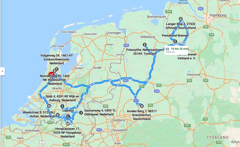 Vår resplan Holland och Tyskland