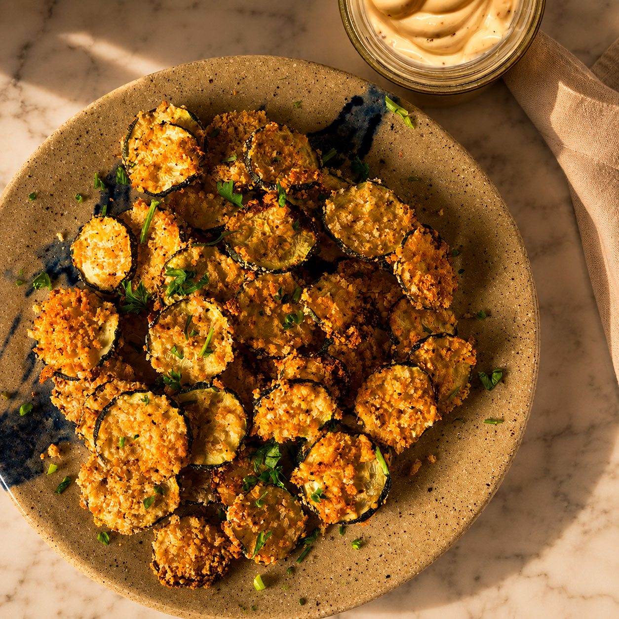 Krispiga Zucchinichips & Lyxig Truffle Dip