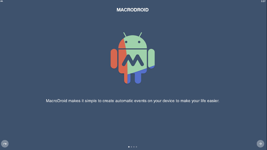 MacroDroid velkomst – hopp over intro