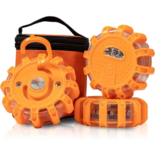 3-pack advarselslys med taske