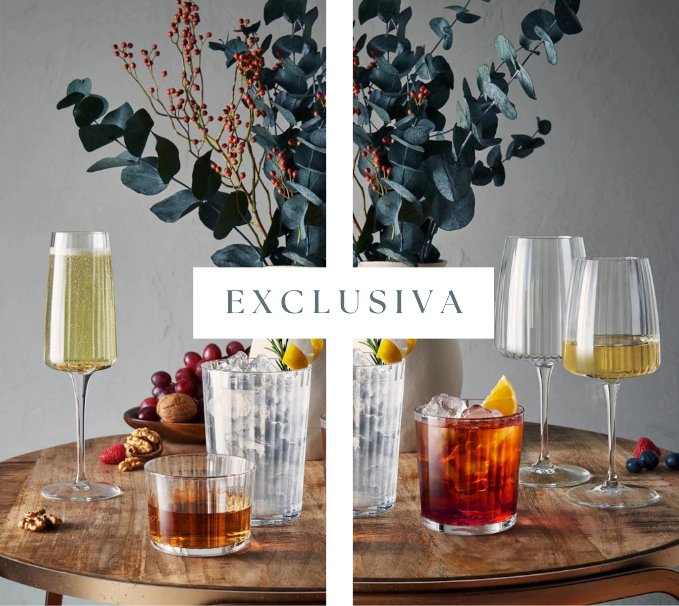 Exclusiva glasserie - Naturliga texturer för lyxig servering