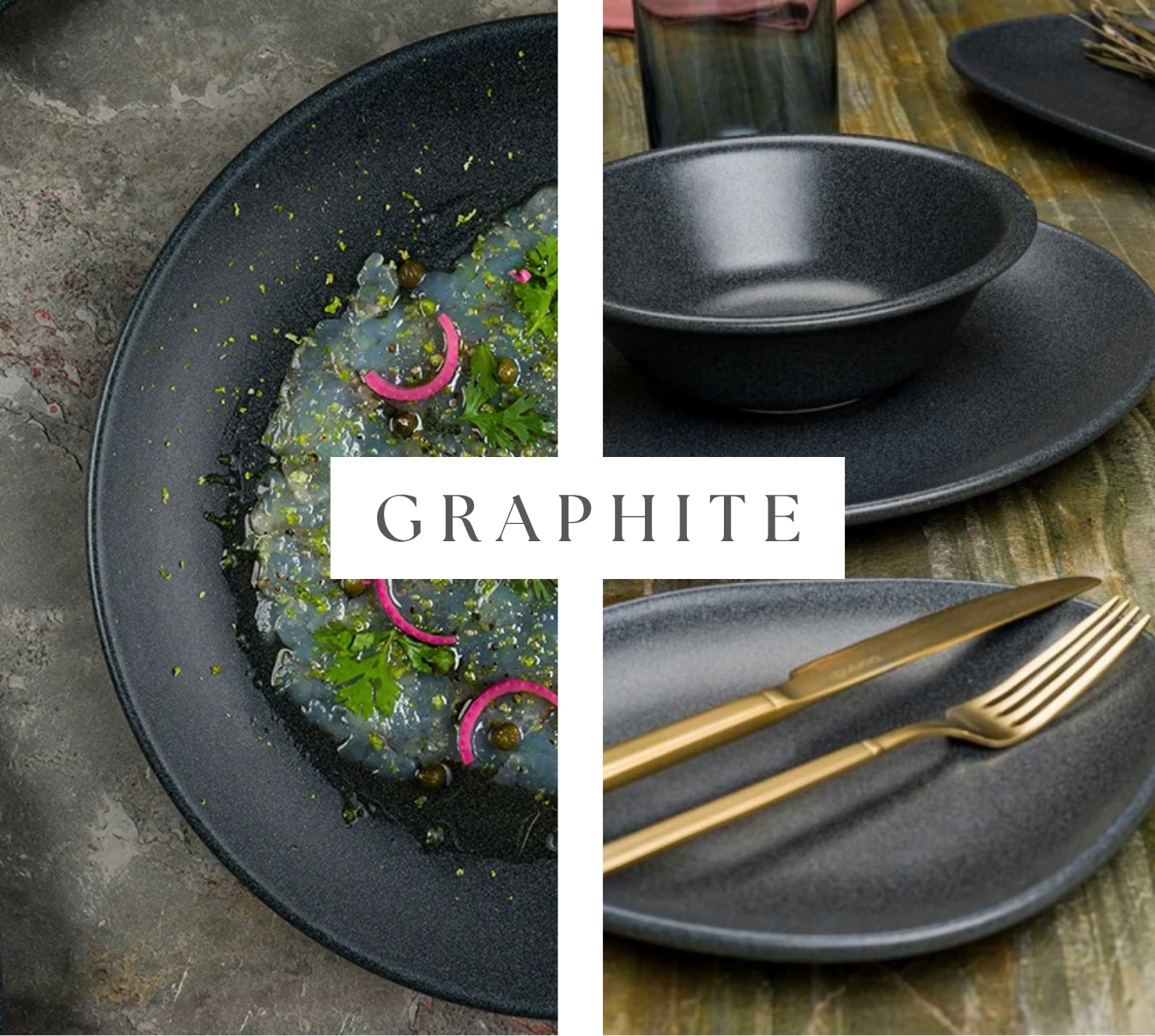 Bonna Graphite grått porslin