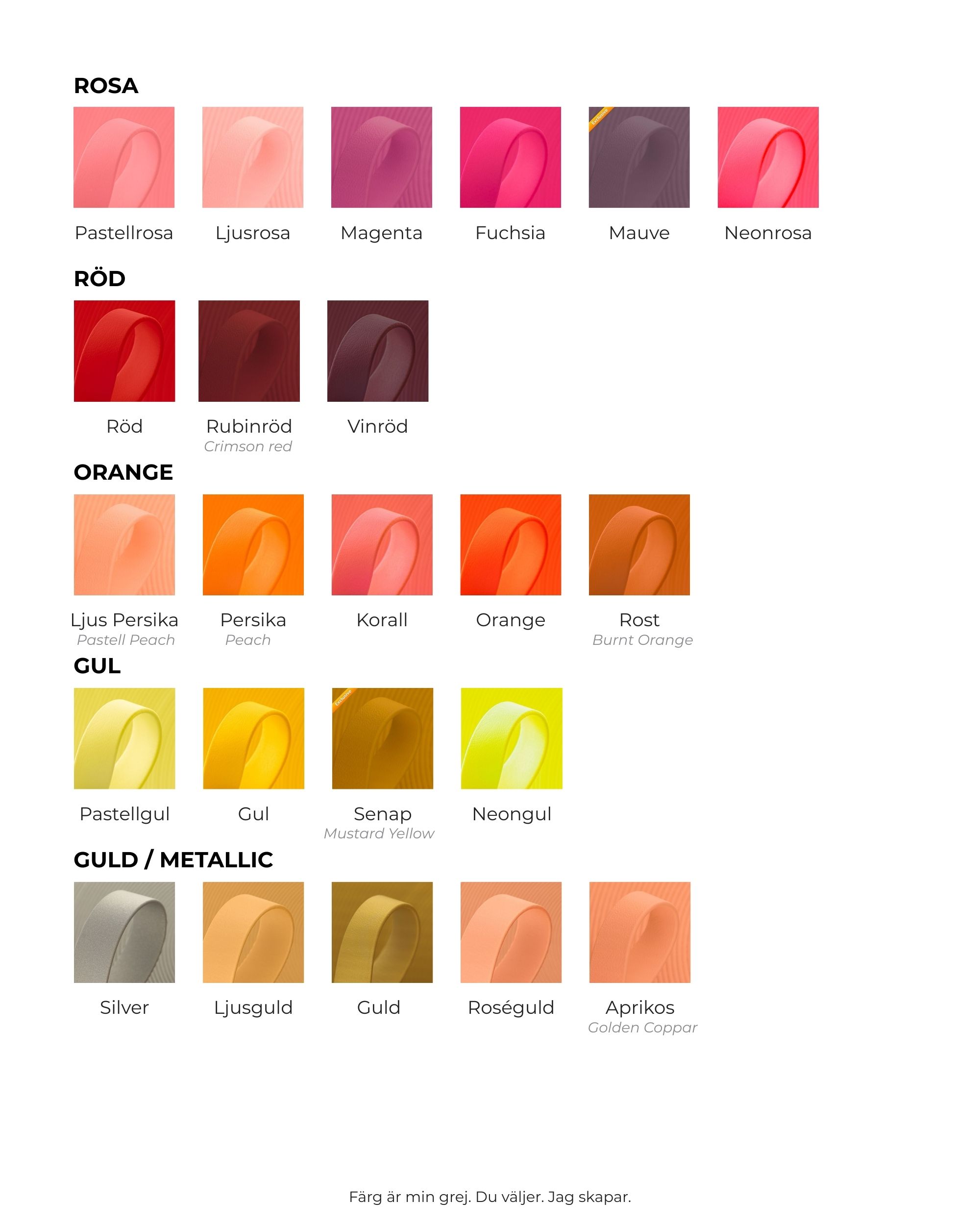 BioThane färgkarta del 2