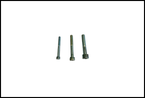 Bild som visar tre olika skruvstorlekar: M6, M8 och M10