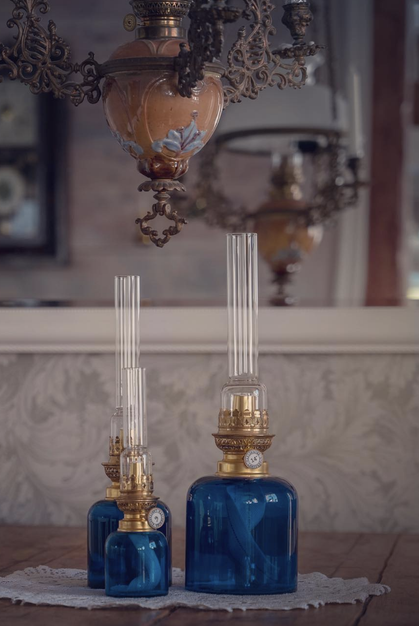 Fotogenlamporna Koholmen, Skeppsholmen och Kungsholmen från Karlskrona Lampfabrik