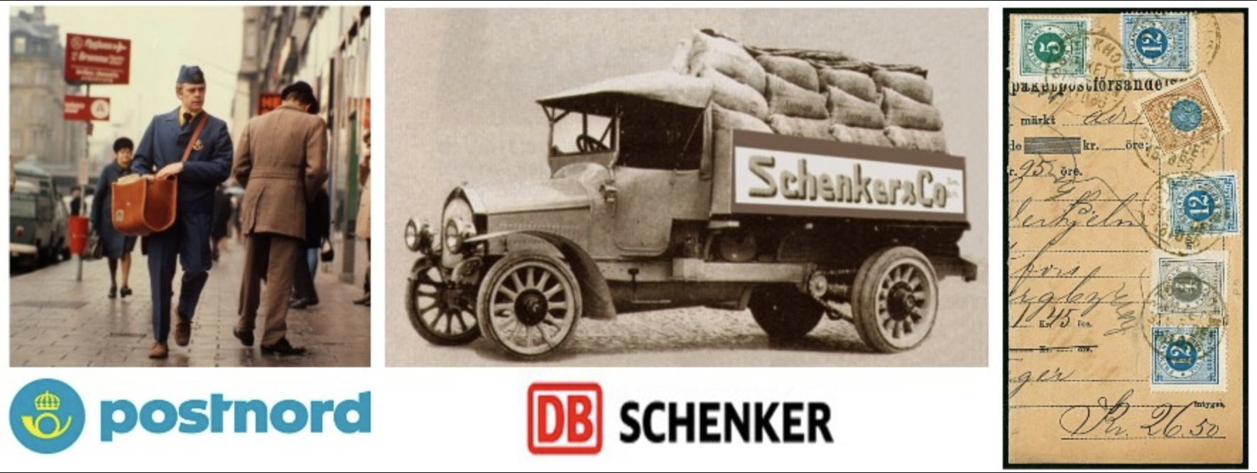 Vi skickar med Postnord eller Schenker, numera DSV